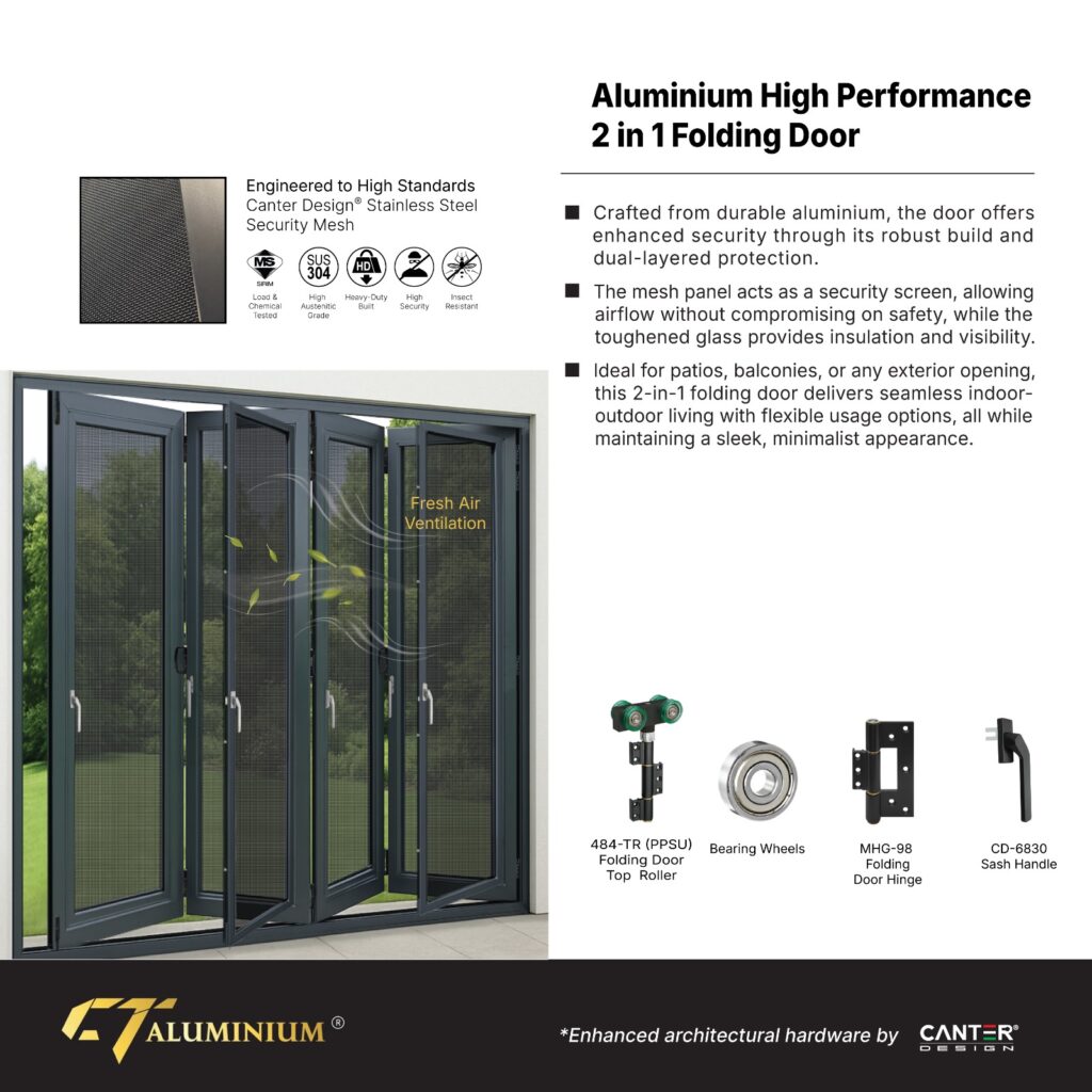 2 in 1 Folding Door Features