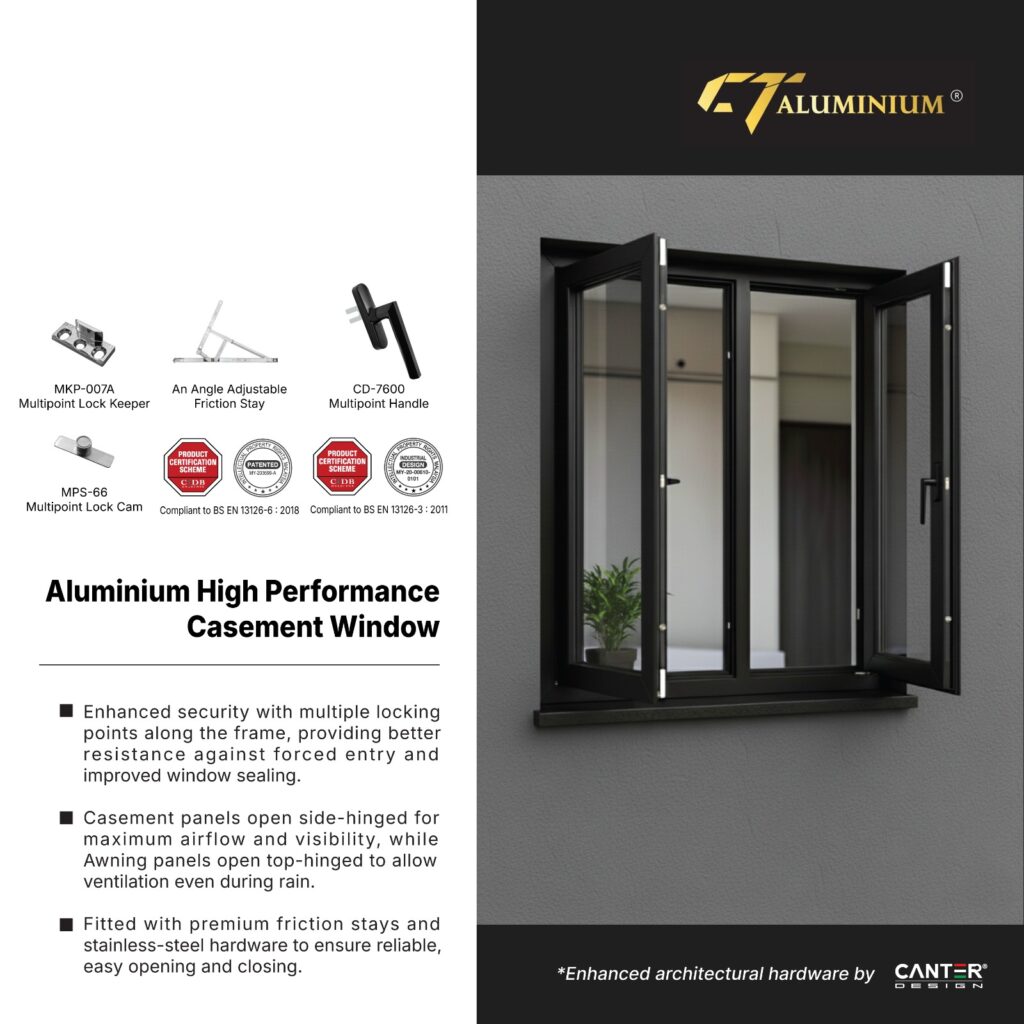 High-Performance Aluminium Window System by CT Aluminium